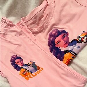 K-pop Pink Graphic Rumi 2 piece set